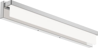 LED Bathroom Vanity Light Fixture Over Mirror 32.3 inch Modern Rectangle Finishing Bath Vanity Lighting Bar 4000K Daylight Wall Sconce (Chrome)