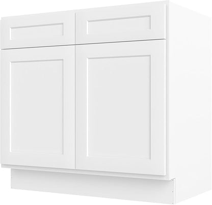 Furinno Shaker Bath Vanity Cabinet Without Top, Ready to Assemble, 21 D x 36 W x 34.5 H, White