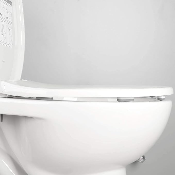 Hibbent Bidet Attachment for Toilet, Non-Electric Dual Nozzle for Frontal & Rear Wash, with 10 Pieces Toilet Seat Bumpers