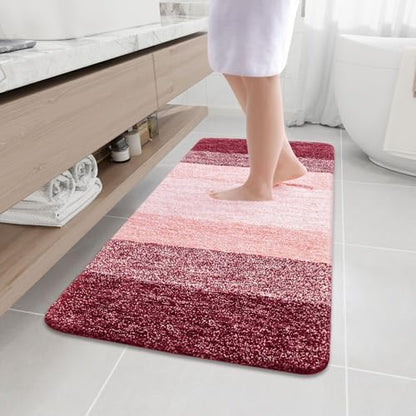 Arotive Microfiber Bathroom Rugs, Shaggy Soft Absorbent Bath Rug, 47x24