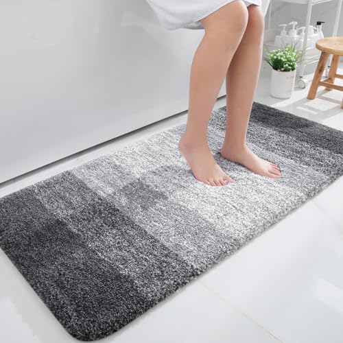 OLANLY Bathroom Runner Rug 45x27, Extra Soft Absorbent Microfiber Bath Rugs