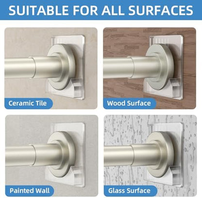 CorkLatta Nickel Adjustable Shower Curtain Rod 32 to 80 inch with 2 Holders