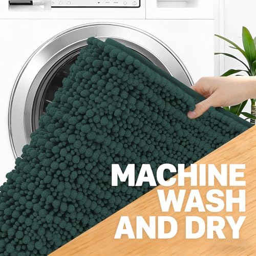 OLANLY Bathroom Runner Rugs 47x24, Thick Soft Absorbent Chenille Bath Rugs