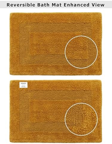 COTTON CRAFT Bath Rugs - 2 Pack Large 20x30 Plush Bath Mats - Golden Rod