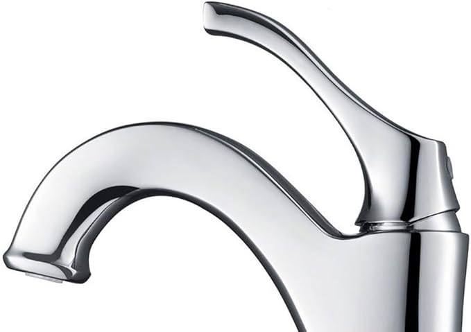 KRAUS KBF-1201CH Arlo Single Handle Basin Bathroom Faucet with Lift Rod Drain and Deck Plate, Chrome