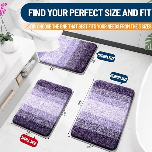 OLANLY Bathroom Runner Rug 70x20, Extra Soft Absorbent Microfiber Bath Rugs
