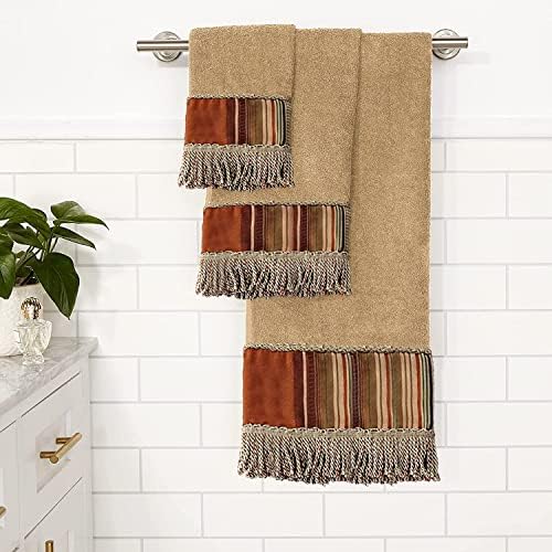 Zahari Home Contempo Modern Bathroom Towel Set - 3 Piece Set, Bath Towel, Hand Towel and Wash Towel - Classic Luxury Contemporary Decor - Beautiful Bath Ensemble - Unique Striped Pattern