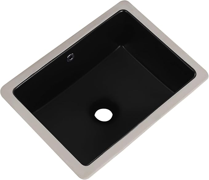16 Inch Undermount Bathroom Sink Black Rectangle Sink with Overflow | 15-3/4"x11-3/4" Black Under Counter Design,Ceramic,Easy to Clean,Modern Style,Ideal for bathroom, vanity, lavatory, restroom