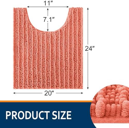 Smiry Bathroom Toilet Rugs U Shaped 24X20, Chenille Bath mats for Toilet