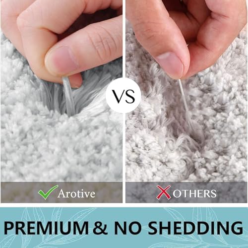 Arotive Microfiber Bathroom Rugs, Shaggy Soft Absorbent Bath Rug, 36x24