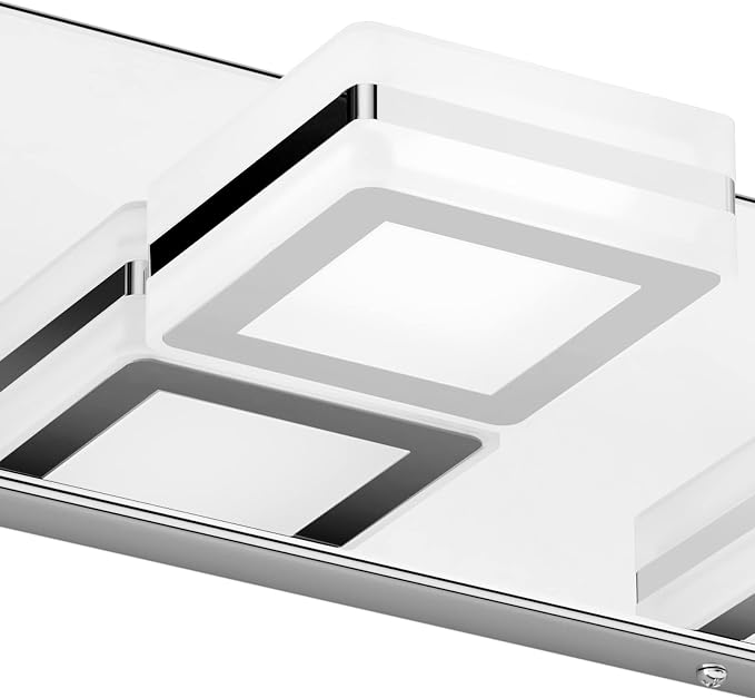 Ralbay 46inch Modern LED Vanity Light Chrome 7 Lights Bathroom Light Fixtures Acrylic Up and Down Bathroom Wall Mounted Lighting Over Long Mirror