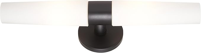 GEORGE KOVACS P5042-66A Saber Wall Sconce, 2-Light, 120 Total Watts, 5-in H x 20.25-in W, Coal Black