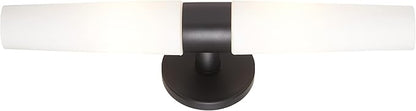 GEORGE KOVACS P5042-66A Saber Wall Sconce, 2-Light, 120 Total Watts, 5-in H x 20.25-in W, Coal Black