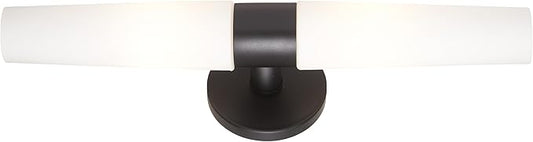 GEORGE KOVACS P5042-66A Saber Wall Sconce, 2-Light, 120 Total Watts, 5-in H x 20.25-in W, Coal Black