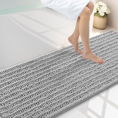 Smiry Bathroom Rugs 70X24, Extra Soft Rubber Backing Chenille Bath Mats