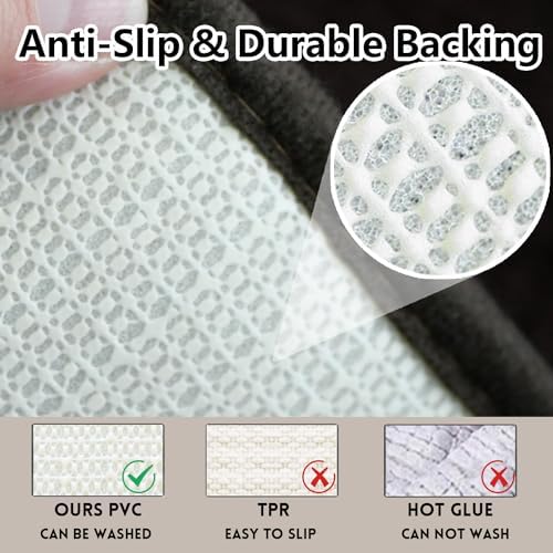 Bathroom Rugs Chenille, Extra Thick and Absorbent, Non-Slip, Machine Washable, Dry Quckily, Soft Cozy Plush, Used Under Shower Bathtub and Sink, Bath Mat Sets Coffee