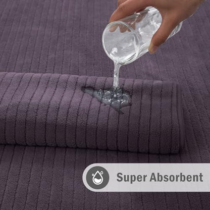 Hailea Hand Towels Set 16x31 Inches,Soft Microfibers Bathroom Towel Set 2 Pack,Highly Absorbent Quick Dry Luxury Towel Hotel Spa Gym Hand Towel Collection for Bathroom,Dark Purple