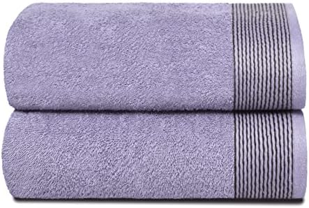 BELIZZI HOME Ultra Soft 2 Pack Oversized Cotton Bath Towels, 28x55 inches, Purple