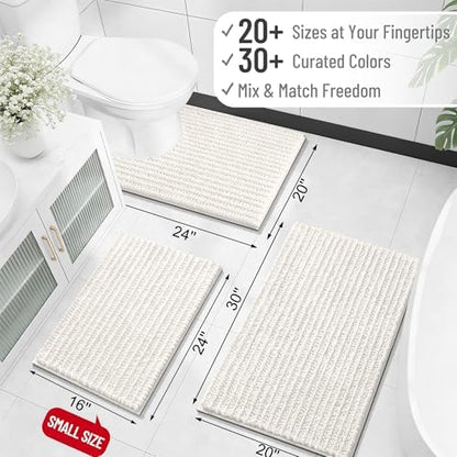OLANLY Large Bathroom Rugs 40x32, Thick Soft Absorbent Chenille Bath Rugs