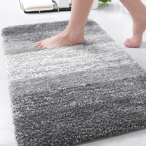 Arotive Microfiber Bathroom Rugs, Shaggy Soft Absorbent Bath Rug, 34x21