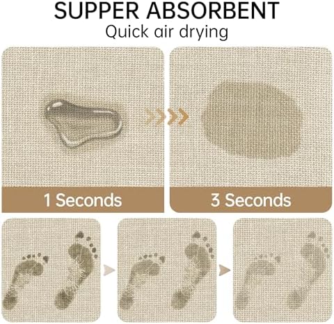 Mecko 24"x48" Bath Mat, Absorbent Quick Dry Bathroom Floor Mats Oatmeal