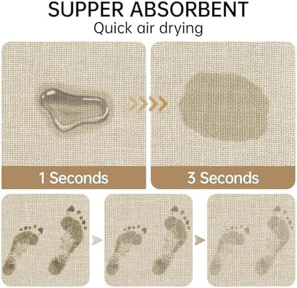 Mecko 24"x48" Bath Mat, Absorbent Quick Dry Bathroom Floor Mats Oatmeal