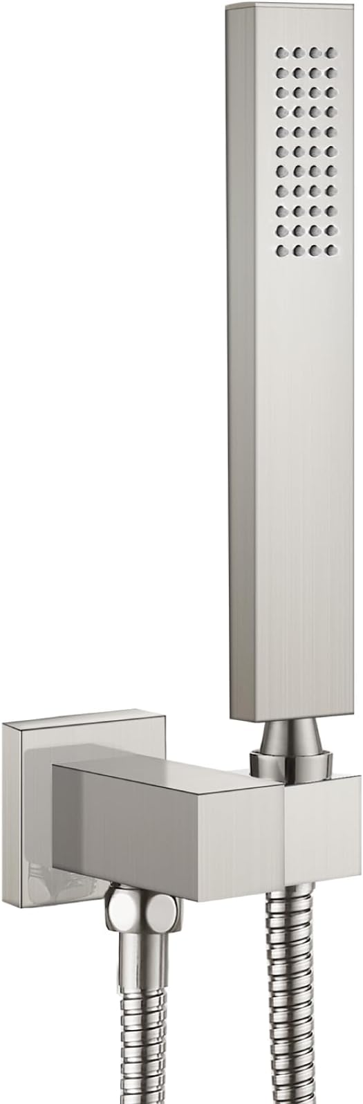 Heyalan Hand-held Shower Head Set-SUS304 Handheld Shower, Brushed Nickel | SUS304 stainless steel wand, straight-style design, single rain spray, 59-inch long hose and standard 1/2-inch connection