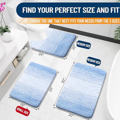 OLANLY Bathroom Runner Rug 47x17, Extra Soft Absorbent Microfiber Bath Rugs