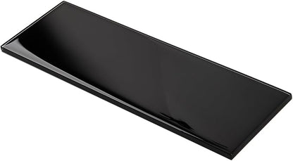 Black Glass Subway Tile, Glass for Bathroom Kitchen Shower Backsplash Wall, 4 x 12 Inches, 4 Sq.Ft.