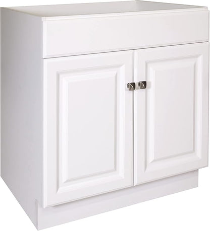 Design House 597153 Wyndham Unassembled Bathroom Vanity Cabinet Without Top, 30 x 21/2 Door, White
