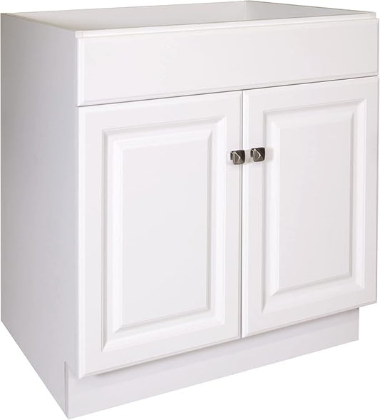 Design House 597153 Wyndham Unassembled Bathroom Vanity Cabinet Without Top, 30 x 21/2 Door, White