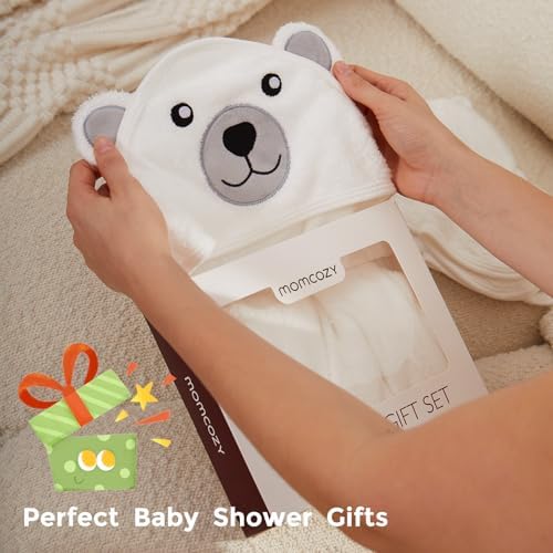Momcozy Baby Towel, 5pcs Baby Bath Towel Set，Soft&Breathable