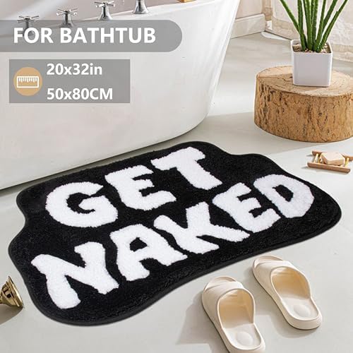 KOEXM Get Naked Bath Mat Cute Bathroom Rugs 20" x 32" Non-Slip