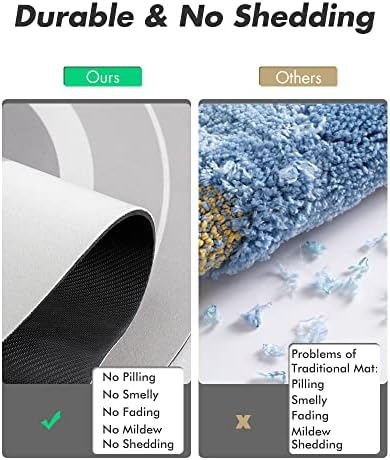 MontVoo Bath Mat Runner - Long Non Slip Absorbent Quick Dry Thin Bath Rug for Bathroom Floor Mat - Rubber Backed - Stain Resistant - Easy Care - Gray 17"x50"