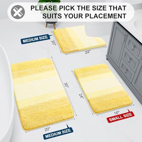 Arotive Microfiber Bathroom Rugs, Shaggy Soft Absorbent Bath Rug, 24x16
