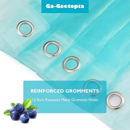 Ga-Geetopia EVA 3D Teal Pearl Water Cube Plastic Shower Curtain Liner - Premium Light Weight 72" x 72" Teal Bathroom Shower Showroom Curtain Liner with Rustproof Metal Gromments and Weighted Magnet