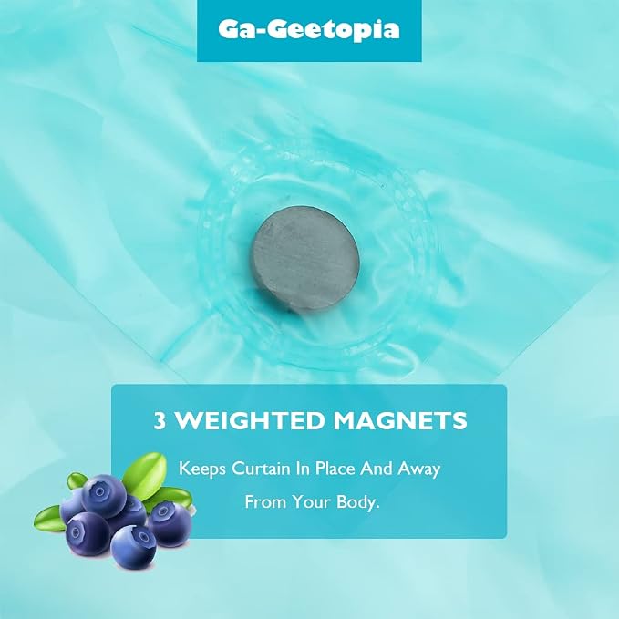 Ga-Geetopia EVA 3D Teal Pearl Water Cube Plastic Shower Curtain Liner - Premium Light Weight 72" x 72" Teal Bathroom Shower Showroom Curtain Liner with Rustproof Metal Gromments and Weighted Magnet