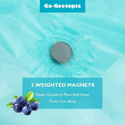 Ga-Geetopia EVA 3D Teal Pearl Water Cube Plastic Shower Curtain Liner - Premium Light Weight 72" x 72" Teal Bathroom Shower Showroom Curtain Liner with Rustproof Metal Gromments and Weighted Magnet