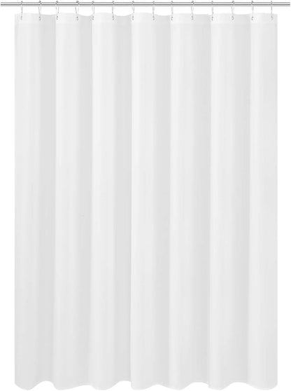 N&Y HOME Large Fabric Shower Curtain Liner 84 x 78 inches, Hotel Quality, Washable, Water Repellent, White Bathroom Curtains with Grommets, 84x78