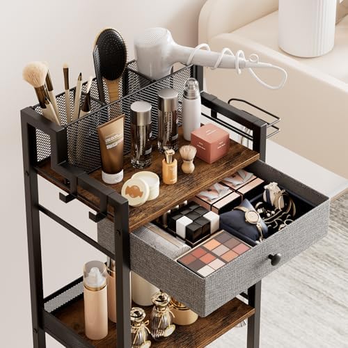 Bathroom Stand, Makeup Cart with Drawer for Cosmetic and Skincare