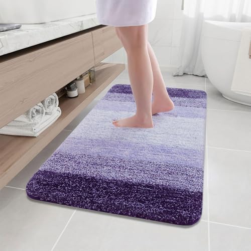Arotive Microfiber Bathroom Rugs, Shaggy Soft Absorbent Bath Rug, 45x27