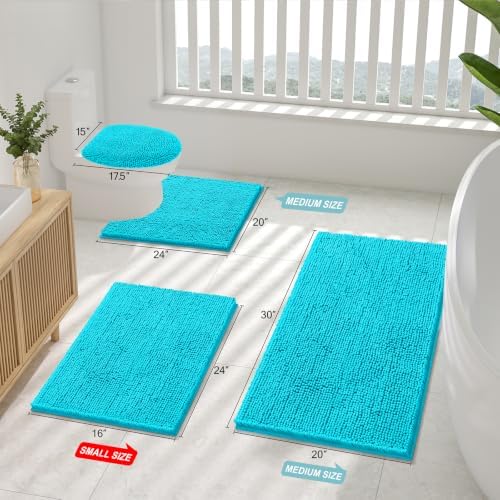 Smiry Bathroom Rugs 30X20, Luxury Chenille Extra Soft Absorbent Bath Mat