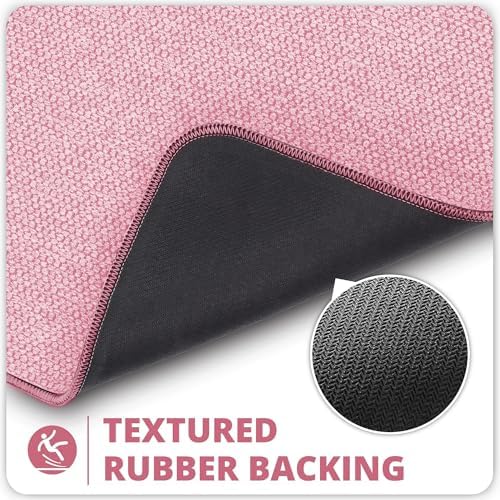 Bosap Bath Mat Set 2 Pieces,Ultra Thin Bathroom Rugs,Rubber Toilet Rugs