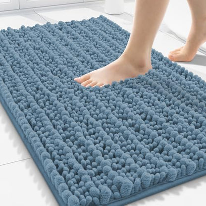 Smiry Bathroom Rugs 30X20, Extra Soft Rubber Backing Chenille Bath Mats