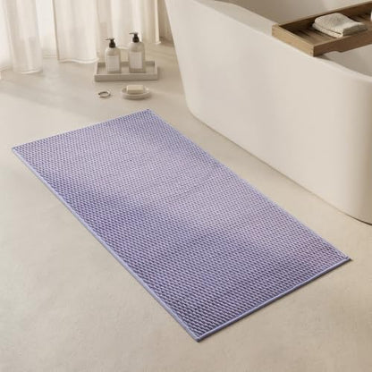 Triohero Bathroom Rugs Non Slip Washable, Super Absorbent Thin Bath Mat Quick Dry Low Pile Bathroom Rug, Lavender 24"x47"