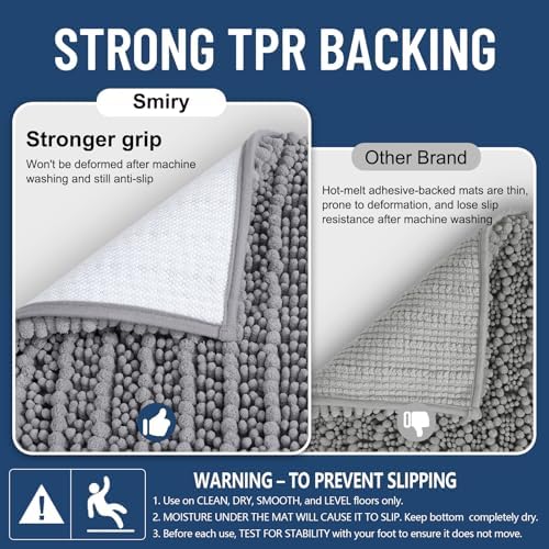 Smiry Bathroom Rugs Round 30X30, Extra Soft Rubber Backing Bath Mats