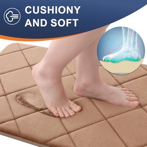 OLANLY Memory Foam Bath Mat 59x20, Ultra Soft and Absorbent Bathroom Rugs