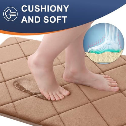 OLANLY Memory Foam Bath Mat 59x34, Ultra Soft and Absorbent Bathroom Rugs