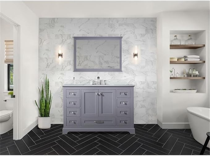 Dukes 48 in. W x 22 in. D Dark Grey Single Bath Vanity