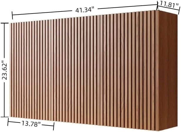KEIKI Bathroom Wall Cabinet with Soft-Close Doors, Brown Oak | Premium Wood Medicine Cabinet, Floating Storage Cabinet for Bathroom Kitchen Laundry Room